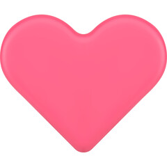 A Vibrant Pink Heart Shape With a Subtle 3D Glossy Effect Isolated on a Transparent Background Perfect for Design Projects