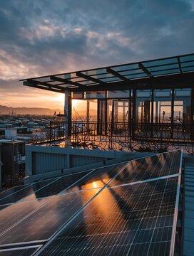 sunset over the Solar City 