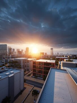 sunset over the Solar City 