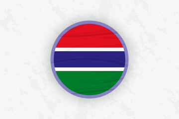 Naklejka premium Gambia Flag Circular Sticker Design, National Pride Decal.