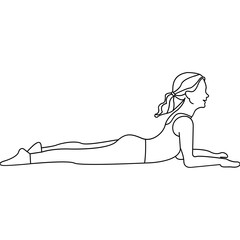 Vector Illustration of Woman in Sphinx Yoga Pose