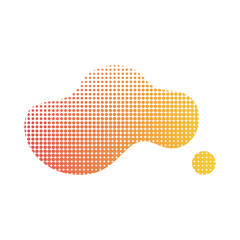 Vibrant Orange Yellow Dotted Pattern Amorphous Design Element