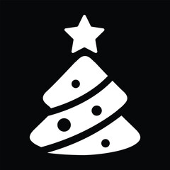 Christmas Tree Silhouette vector art illustration.