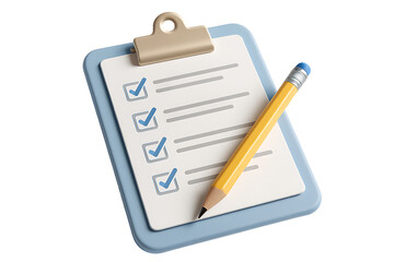 Checklist clipboard isolated on transparent background