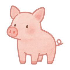 Fototapeta premium PNG Cute cartoon pig illustration