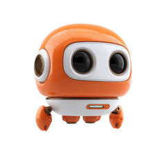 Small orange robot 3D model png character png cute png tech png cartoon png friendly png AI png toy png machine png futuristic png transparent background image
