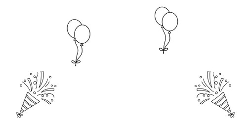 Celebrating frame confetti and Balloons 
