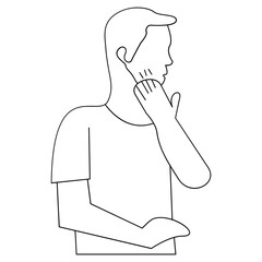 Tooth Pain One Line Art � Dental Pain Minimal Illustration Vector