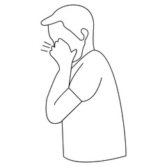 Teeth Pain Minimal Line Illustration � Dental Ache One Line Art