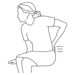 Back Pain One Line Illustration � Minimal Body Ache Vector Design