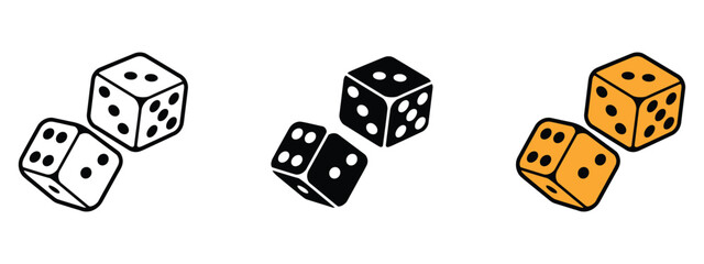 Two Rolling Dice icon vector. instant gaming and chance concept symbol. vector illustration.