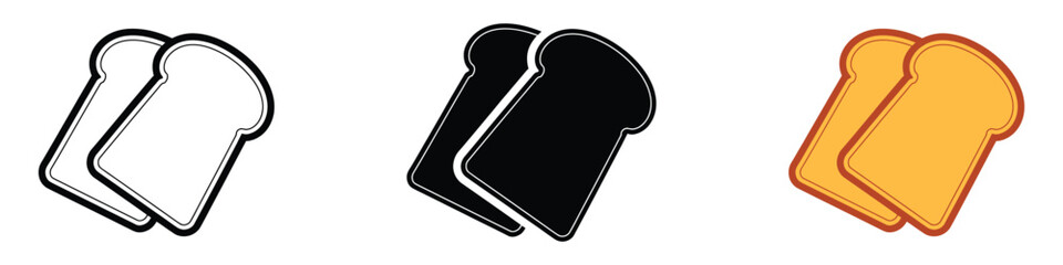 Two slices of bread icon vector. Freshly baked bread slices symbol. vector illustration.