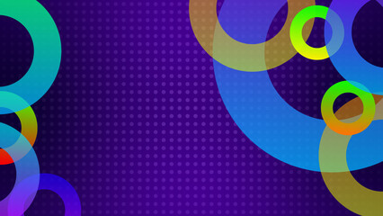 Abstract Colorful Rings and Halftone Dots Technology Background