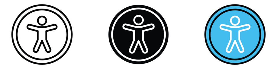 Accessibility icon vector. equal opportunity, inclusivity symbol. vector illustration.