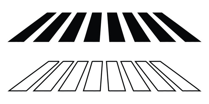 Zebra crosswalk icon vector. diagonal stripes, safe symbol. vector illustration.