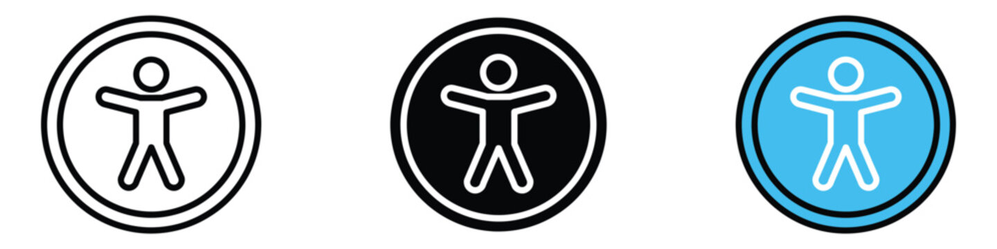 Accessibility icon vector. equal opportunity, inclusivity symbol. vector illustration.