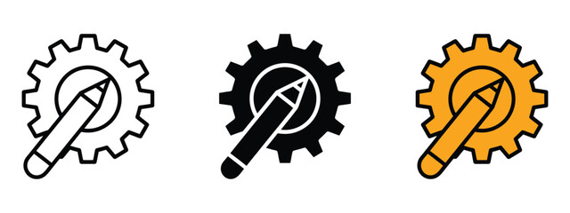Customized icon vector. innovation, development, and problem solving symbol. vector illustration.