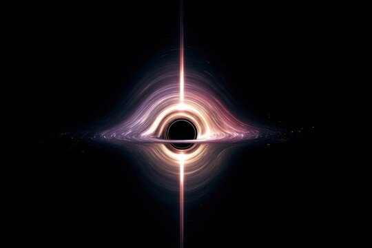 Abstract Symmetrical Black Hole with Light Beam &ndash; Space Energy Art