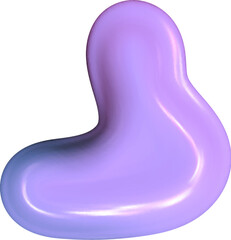 Abstract Y2K chrome blob with glowing liquid texture. Smooth metallic tones and 3D depth create a surreal 3D blob design.