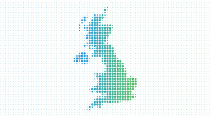 United Kingdom dotted map in modern halftone style
