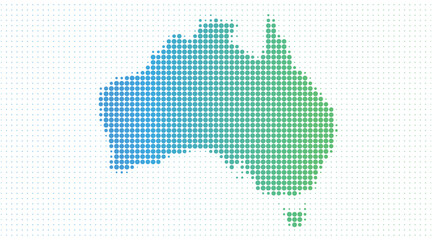 Australia dotted map in modern halftone style © Katyam1983