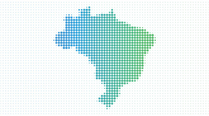 Brazil dotted map in modern halftone style