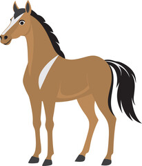 Horse color vector illustration art