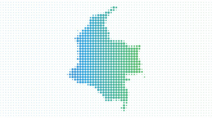 Colombia dotted map in modern halftone style