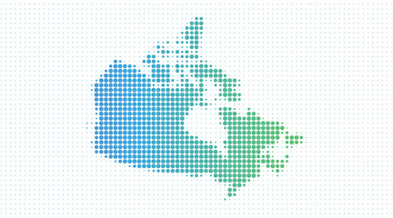 Canada dotted map in modern halftone style