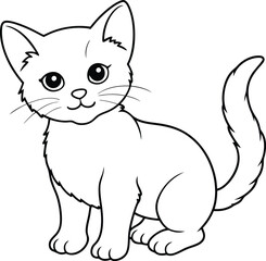Kitten vector silhouette illustration 2
