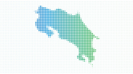 Naklejka premium Costa Rica dotted map in modern halftone style
