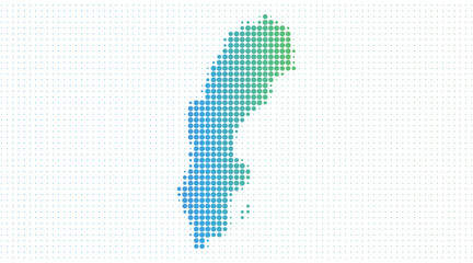 Fototapeta premium Sweden dotted map in modern halftone style