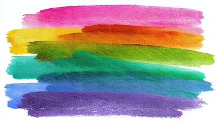 Abstract Colorful Brush Strokes on White Background Representing Variety of Hues and Textures