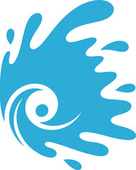 Fototapeta premium Dynamic Blue Water Splash and Swirl Icon