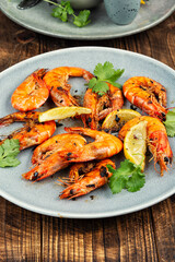 Grilled seafood, langoustines.