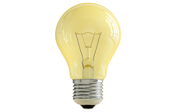 Illuminated yellow lightbulb