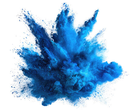 Exploding vibrant blue powder