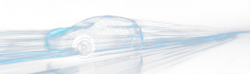 png electric sports car accelerating fast through futuristic city roads, motion blur and neon glow effects, ideal for racing concepts, animation, and game designs © Alina