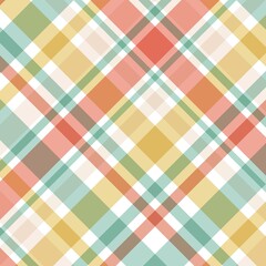 Colorful geometric plaid pattern with pastel tones for textile design
