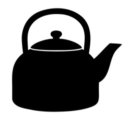 Black tea kettle silhouette vector illustration