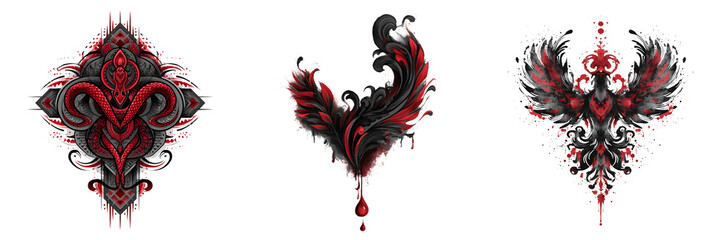 Set of Macro shot of a ram’s face showing texture and details of the horns and fur on transparent png background. Ai generated