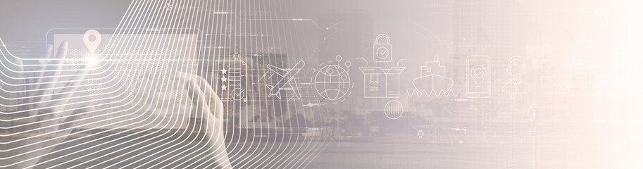 Smart logistics and global supply chain technology background