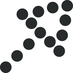 Abstract Arrow Shape Formed By Black Dots Against A Transparent Background With A Digital Art Aesthetic And A Clean Modern Design