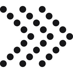 Abstract Arrow Shape Formed By Black Dots On Transparent Background