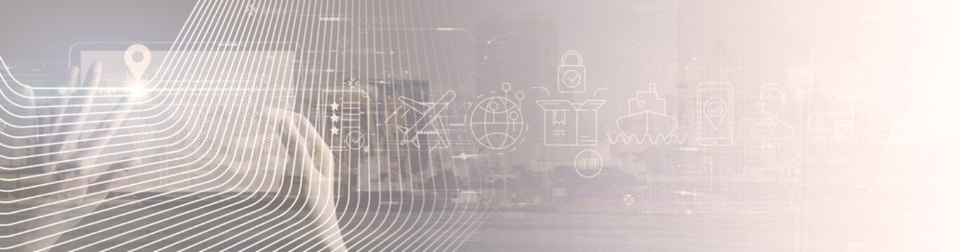 Smart logistics and global supply chain technology background