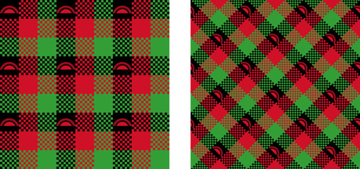 malawi flag on plaid pattern for decoration and etc. vector illustration