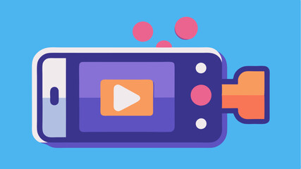 A smartphone with a video camera icon showcasing mobile digital broadcasting capabilities.