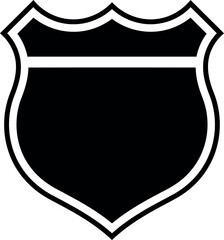 Blank shield emblem icon vector traffic sign shape vector