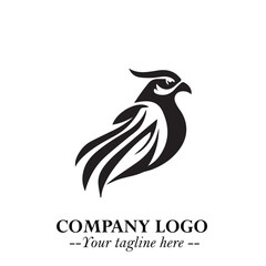 Fototapeta premium Elegant Bird Logo Symbol in Black on White Background with Minimalist and Modern Design