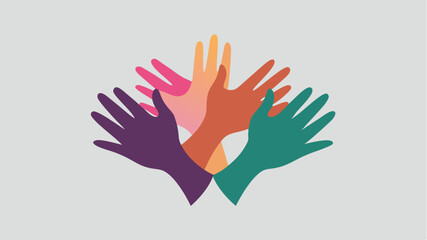 Obraz premium Hands depicted as simple silhouettes shaking with a soft shadow effect to add depth while maintaining minimalism.